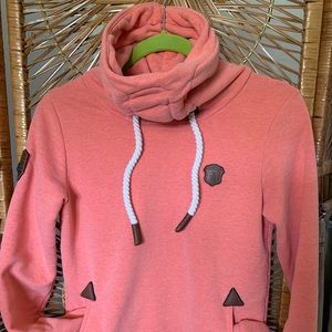 Naketano funnel sweatshirt in coral color!